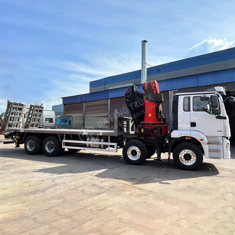 Shacman Automobile H3000 Flatbed Truck with Sany 74002 Mechanical Arm Crane