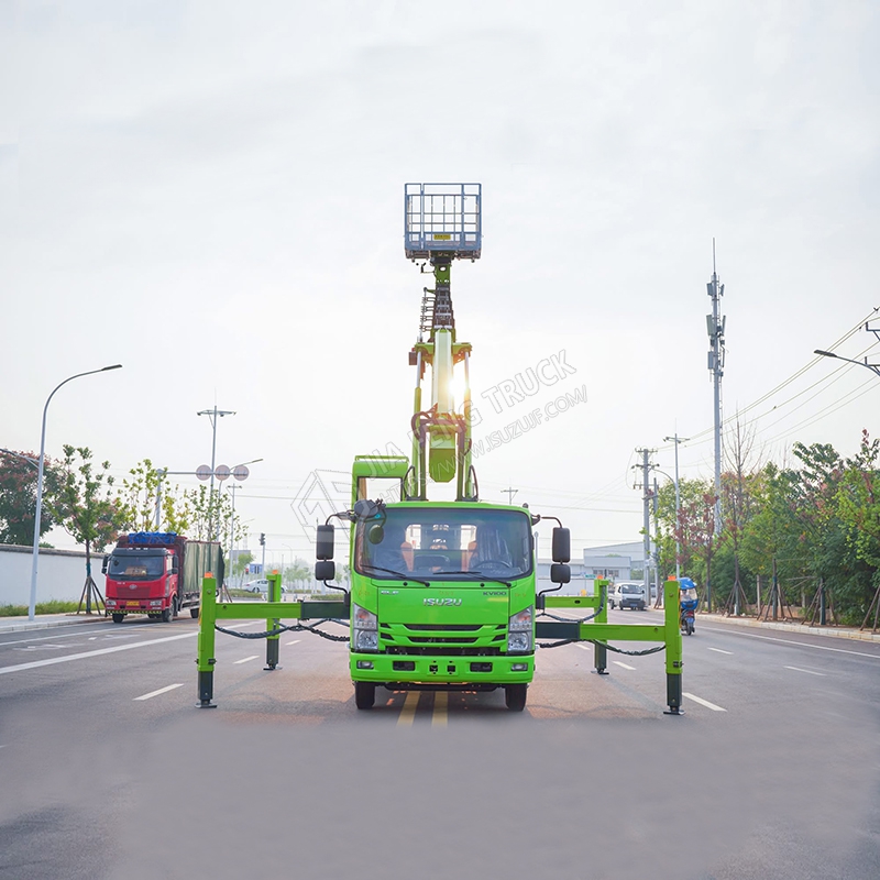 Isuzu 30-Meter Green Aerial Platform Truck
