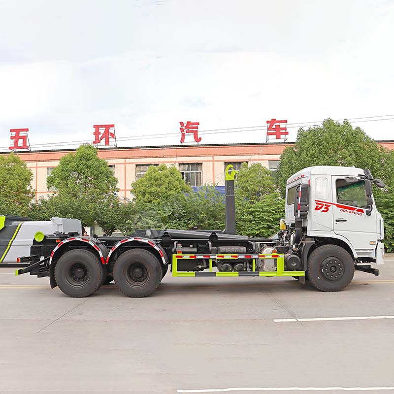 Dongfeng Special Chassis D3 Hook Arm Garbage Truck with Waste Station